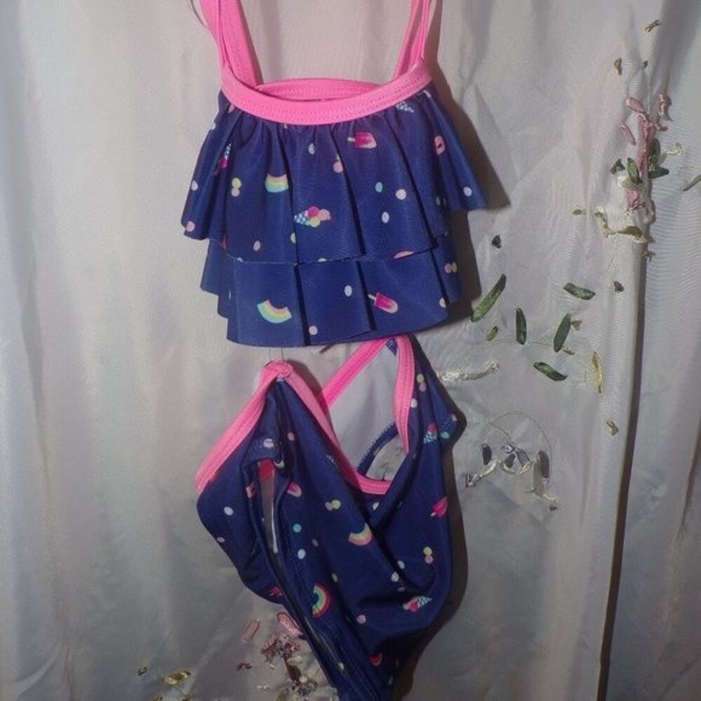 NWT Gymboree Girls Navy Popsicles print 2 Piece Swimsuit sz sm 4/6